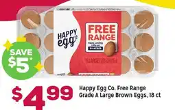 Grocery Outlet Happy Egg Co. Free Range Grade A Large Brown Eggs offer