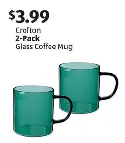 Aldi Crofton 2-Pack Glass Coffee Mug offer