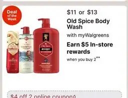 Walgreens Old Spice Body Wash offer