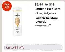 Walgreens Pantene Hair Care offer