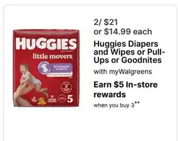 Walgreens Huggies Diapers and Wipes or Pull- Ups or Goodnites offer