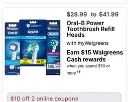 Walgreens Oral-B Power Toothbrush Refill Heads offer