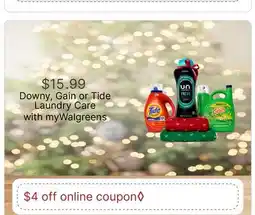 Walgreens Downy, Gain or Tide Laundry Care offer
