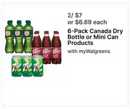 Walgreens 6-Pack Canada Dry Bottle or Mini Can Products offer