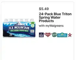 Walgreens 24-Pack Blue Triton Spring Water Products offer