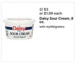 Walgreens Daisy Sour Cream, 8 oz offer
