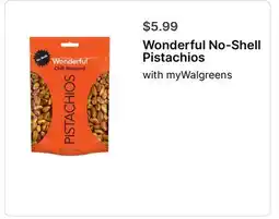 Walgreens Wonderful No-Shell Pistachios offer