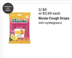 Walgreens Ricola Cough Drops offer