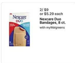 Walgreens Nexcare Duo Bandages 8 ct offer