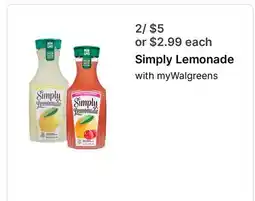 Walgreens Simply Lemonade offer
