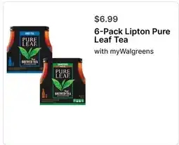 Walgreens 6-Pack Lipton Pure Leaf Tea offer