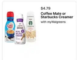 Walgreens Coffee Mate or Starbucks Creamer offer
