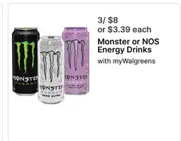 Walgreens Monster or NOS Energy Drinks offer