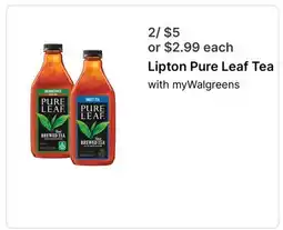 Walgreens Lipton Pure Leaf Tea offer