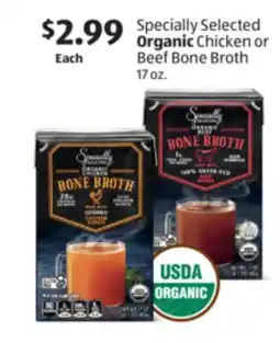 Aldi Specially Selected Organic Chicken or Beef Bone Broth offer