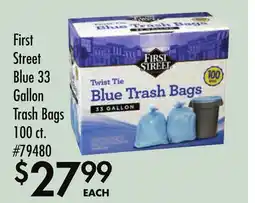 Smart & Final First Street Blue 33 Gallon Trash Bags offer