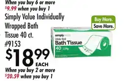Smart & Final Simply Value Individually Wrapped Bath Tissue offer