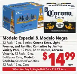 Vallarta Supermarkets Modelo Especial & Modelo Negra offer