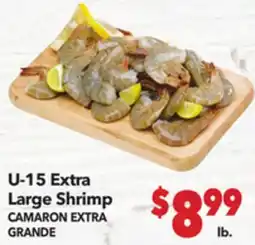 Vallarta Supermarkets U-15 Extra Large Shrimp / CAMARON EXTRA GRANDE offer