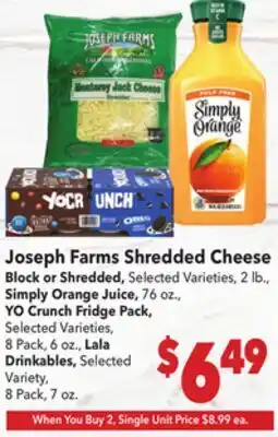 Vallarta Supermarkets Joseph Farms Shredded Cheese offer