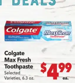 Vallarta Supermarkets Colgate Max Fresh Toothpaste offer
