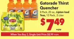 Vallarta Supermarkets Gatorade Thirst Quencher offer