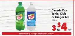 Vallarta Supermarkets Canada Dry Tonic, Club or Ginger Ale offer
