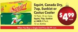 Vallarta Supermarkets Squirt, Canada Dry, 7up, Sunkist or Cactus Cooler offer