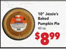 Vallarta Supermarkets 10 Jessie's Baked Pumpkin Pie offer