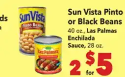 Vallarta Supermarkets Sun Vista Pinto or Black Beans offer