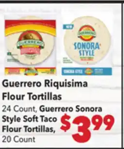 Vallarta Supermarkets Guerrero Riquisima Flour Tortillas offer