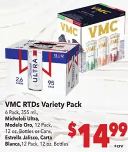 Vallarta Supermarkets VMC RTDs Variety Pack offer