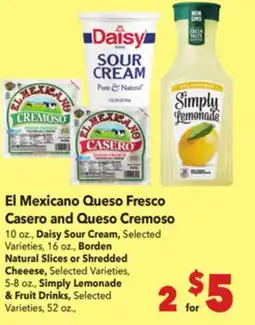 Vallarta Supermarkets El Mexicano Queso Fresco Casero and Queso Cremoso offer