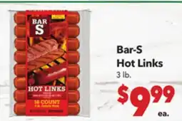 Vallarta Supermarkets Bar-S Hot Links offer