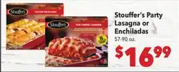 Vallarta Supermarkets Stouffer's Party Lasagna or Enchiladas offer