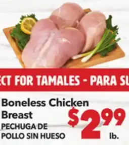 Vallarta Supermarkets Boneless Chicken Breast / PECHUGA DE POLLO SIN HUESO offer