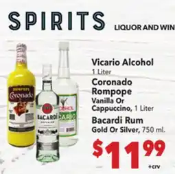 Vallarta Supermarkets Vicario Alcohol offer
