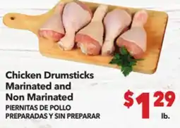 Vallarta Supermarkets Chicken Drumsticks Marinated and Non Marinated / PIERNITAS DE POLLO PREPARADAS Y SIN PREPARAR offer
