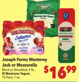 Vallarta Supermarkets Joseph Farms Monterey Jack or Mozzarella offer