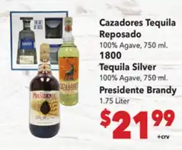 Vallarta Supermarkets Cazadores Tequila Reposado offer