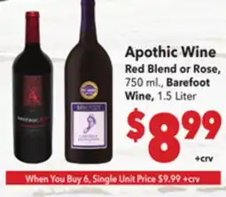 Vallarta Supermarkets Apothic Wine offer