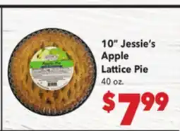 Vallarta Supermarkets 10 Jessie's Apple Lattice Pie offer