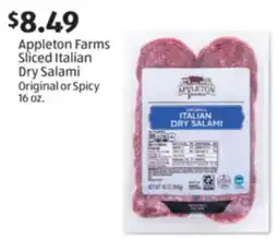 Aldi Appleton Farms Sliced Italian Dry Salami offer