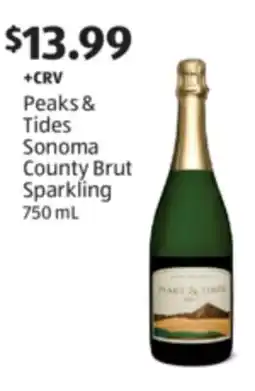 Aldi Peaks & Tides Sonoma County Brut Sparkling offer