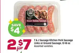 Grocery Outlet T & J Sausage Kitchen Pork Sausage Links or Ground Sausage offer