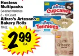 Superior Grocers Hostess Multipacks 8 - 10 Count., Alfaro's Artesano Bakery Rolls 18 oz offer