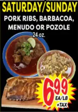 Superior Grocers PORK RIBS, BARBACOA, MENUDO OR POZOLE offer