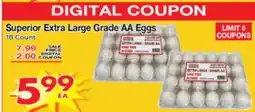 Superior Grocers Superior Extra Large Grade AA Eggs offer