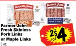 Superior Grocers Farmer John Fresh Skinless Pork Links or Maple Links offer