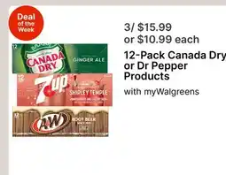 Walgreens 12-Pack Canada Dry or Dr Pepper Products offer